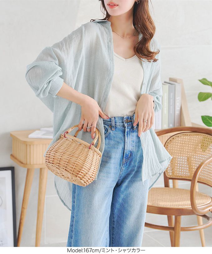 日本 Kobe Lettuce - 自然感輕盈穿搭立領寬版襯衫-白