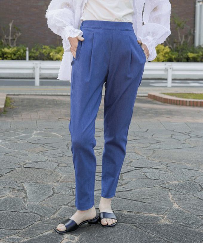 日本 Bab - 接觸冷感 UVcut定番美腳九分褲-白