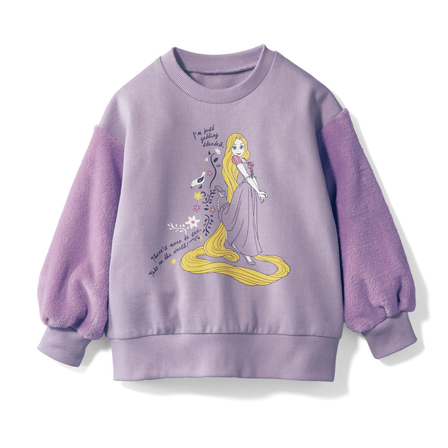 日本千趣會 - 迪士尼裏起毛長T-長髮公主花鳥-紫