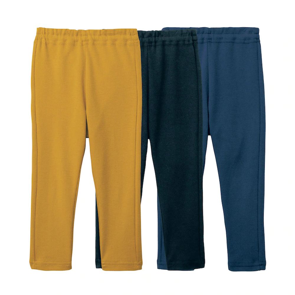 日本千趣會 - GITA 超值百搭長褲三件組-黃黑深藍