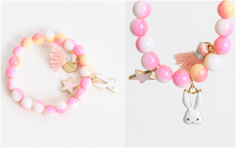 韓國 Babyblee - 童話耳夾-粉兔X白星