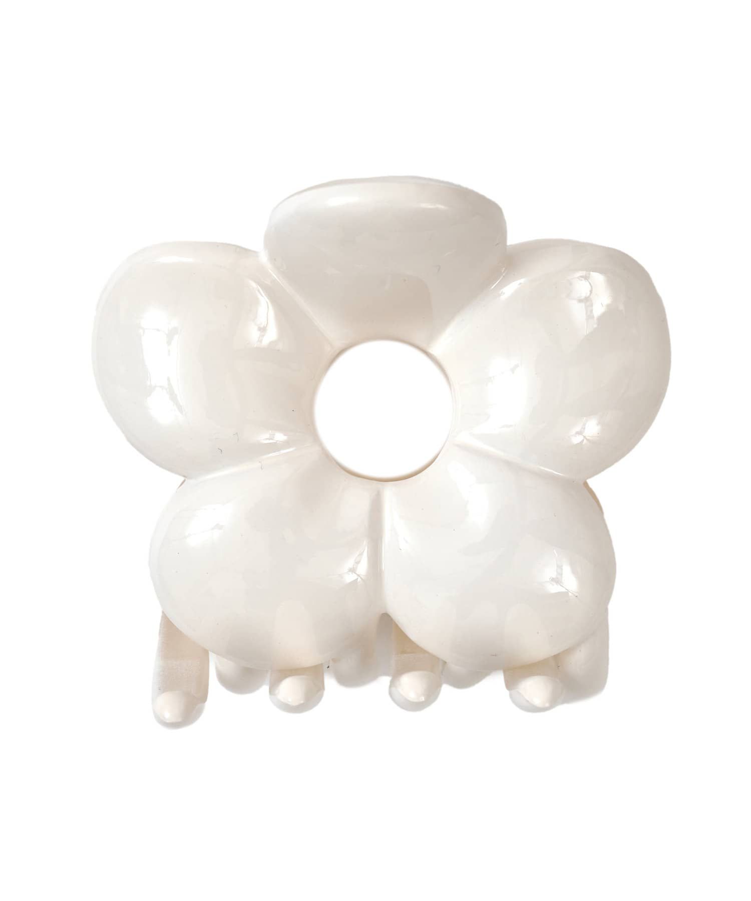 日本 Lattice - 大花花壓克力抓夾/髮夾-經典黑