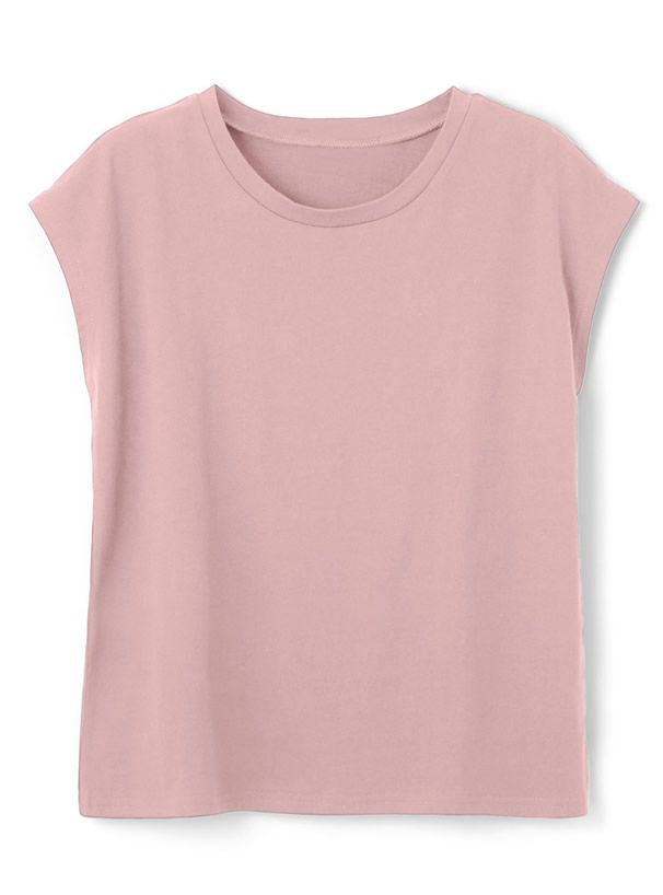 日本 GRL - 100%美國棉透氣百搭短袖上衣-杏