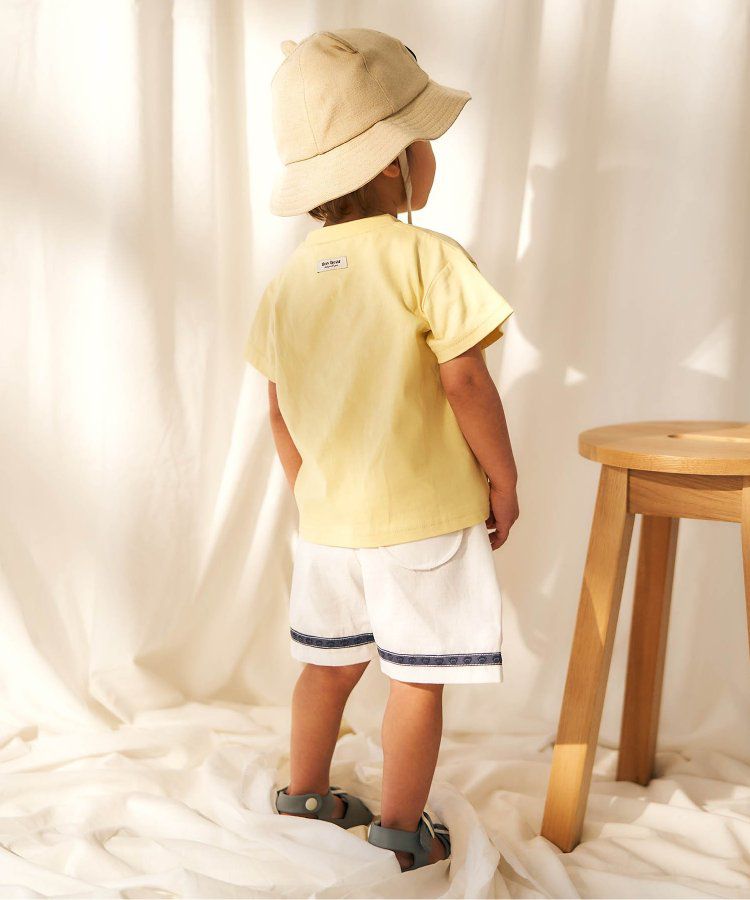 日本 apres les cours - 超萌小熊聯名特色刺繡短袖上衣-海軍熊-黃