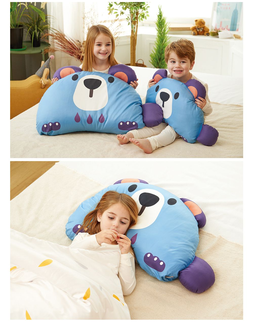 韓國 Hello HiZoo - 手工製動物夥伴防蟎抗菌兒童枕-偶像猴 (小W30xH50cm)