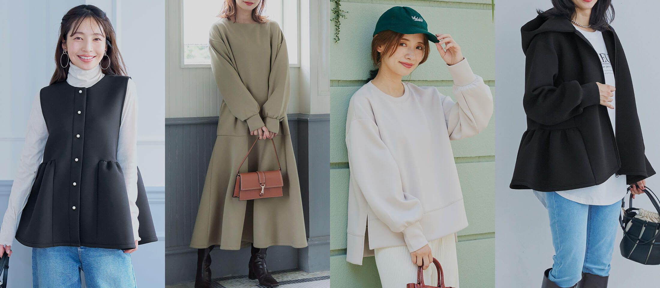 日本 COCA - 顯瘦百搭羅紋彈性長裙-灰棕