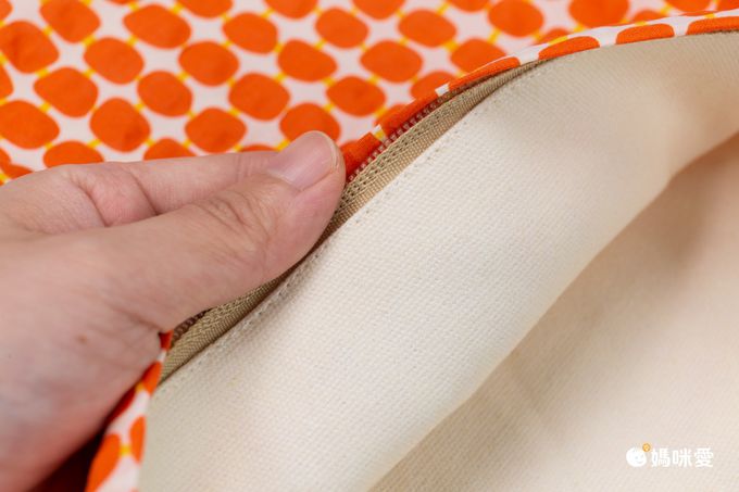 時尚幾何棉布小包/收納包-方形幾何-橘色 (27x18x5cm)