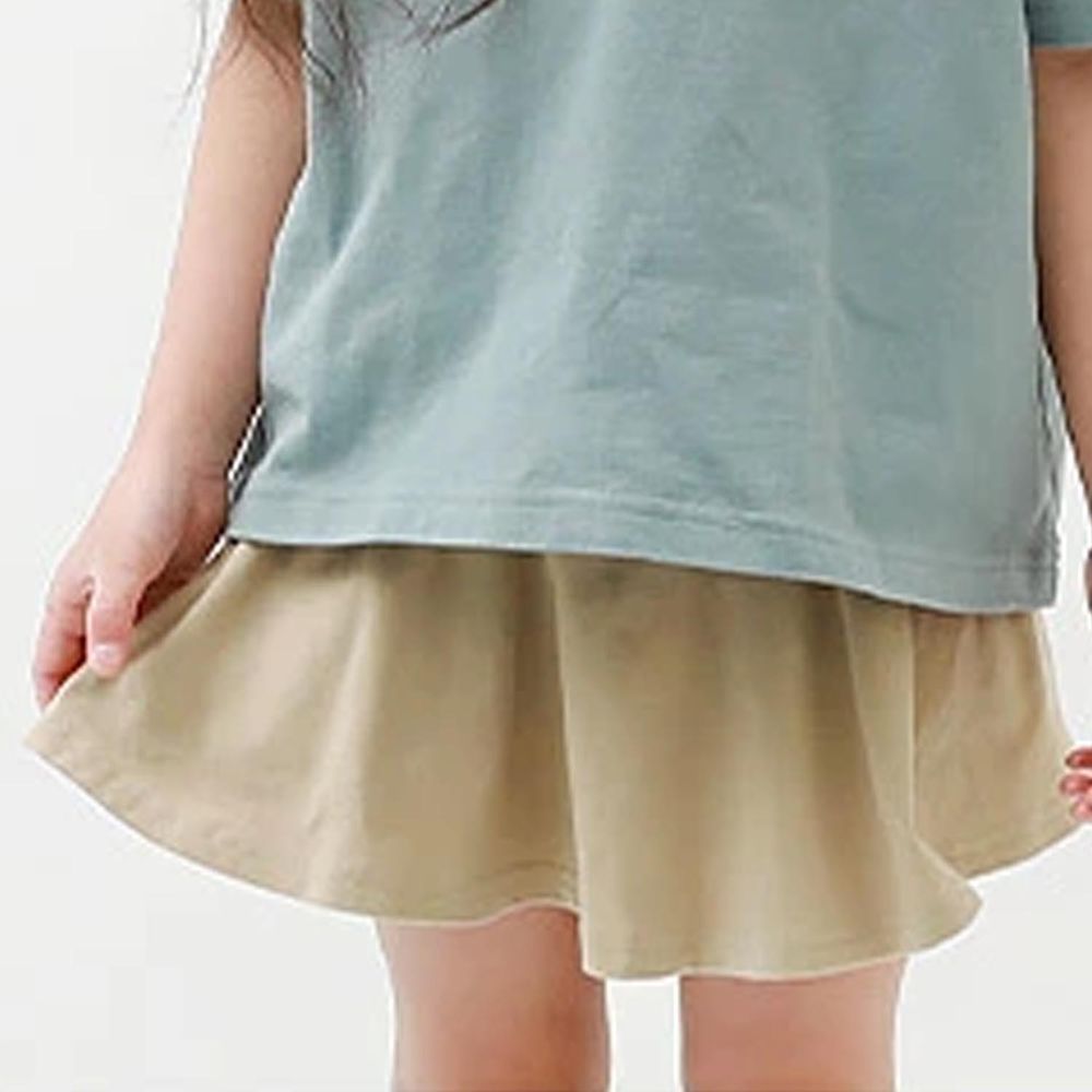 日本 devirock - 活力百搭素色口袋短裙-淺米
