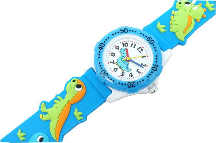 3D立體卡通兒童手錶-可旋轉錶圈-黑色賽車-(指針顏色隨機)