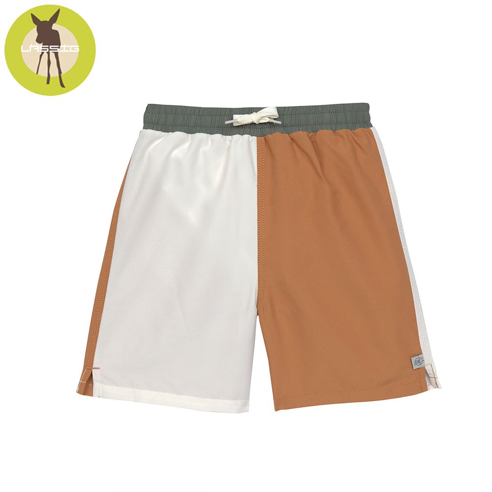 幼童抗UV游泳海灘褲-橘白拼接