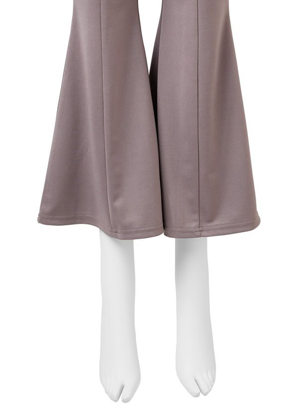 日本 GRL - 修長美腿微喇叭長褲-簡約黑