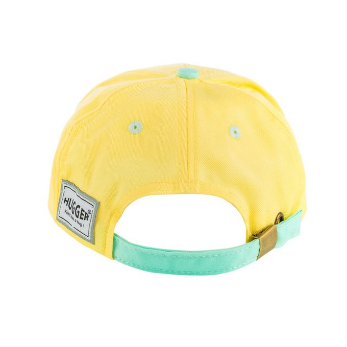 HUGGER - 小文青撞色兒童棒球帽 Hello黃綠色(防曬透氣遮陽輕量小孩鴨舌)-Hello黃綠色-70g
