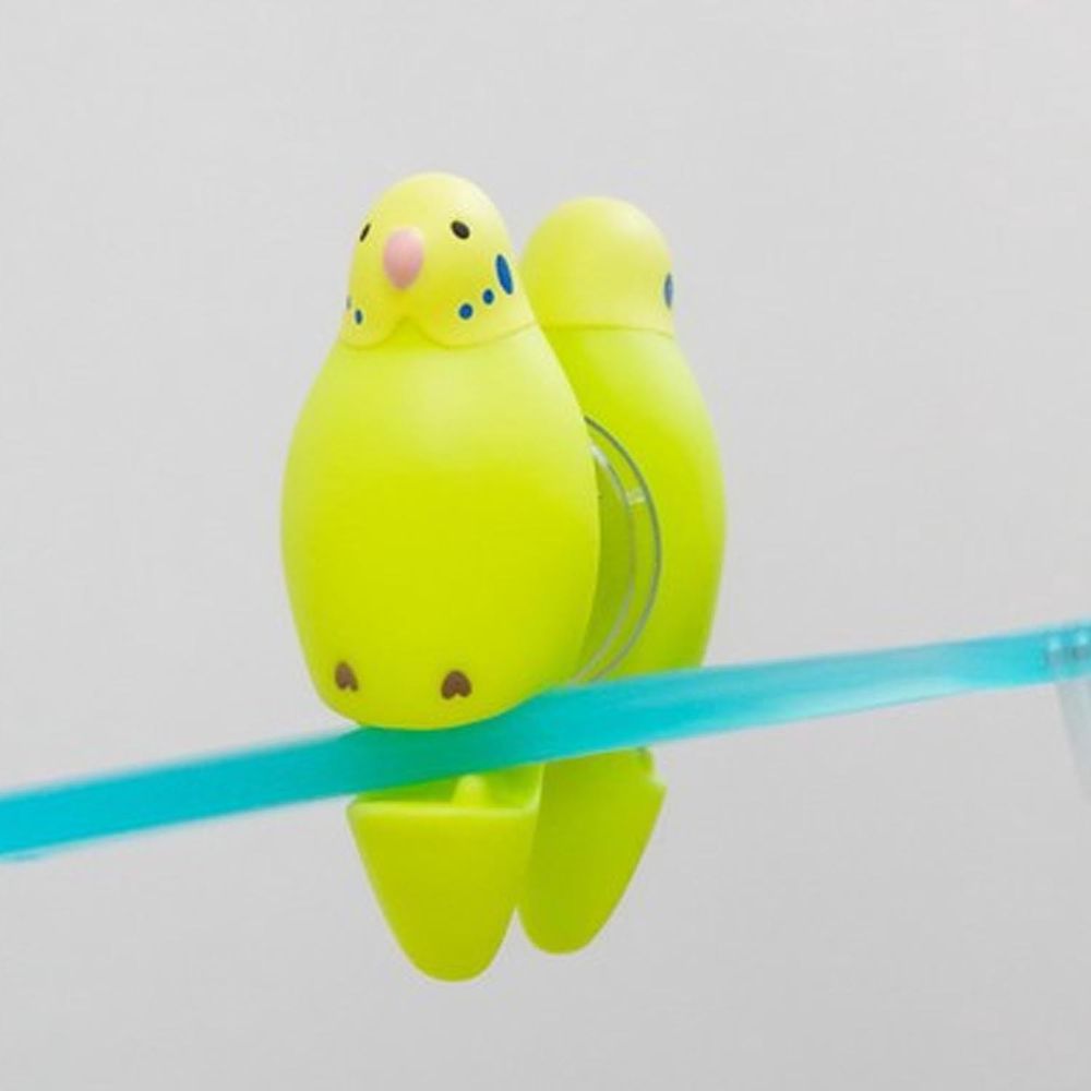 日本 Hashy - 造型牙刷支架-鸚鵡-黃