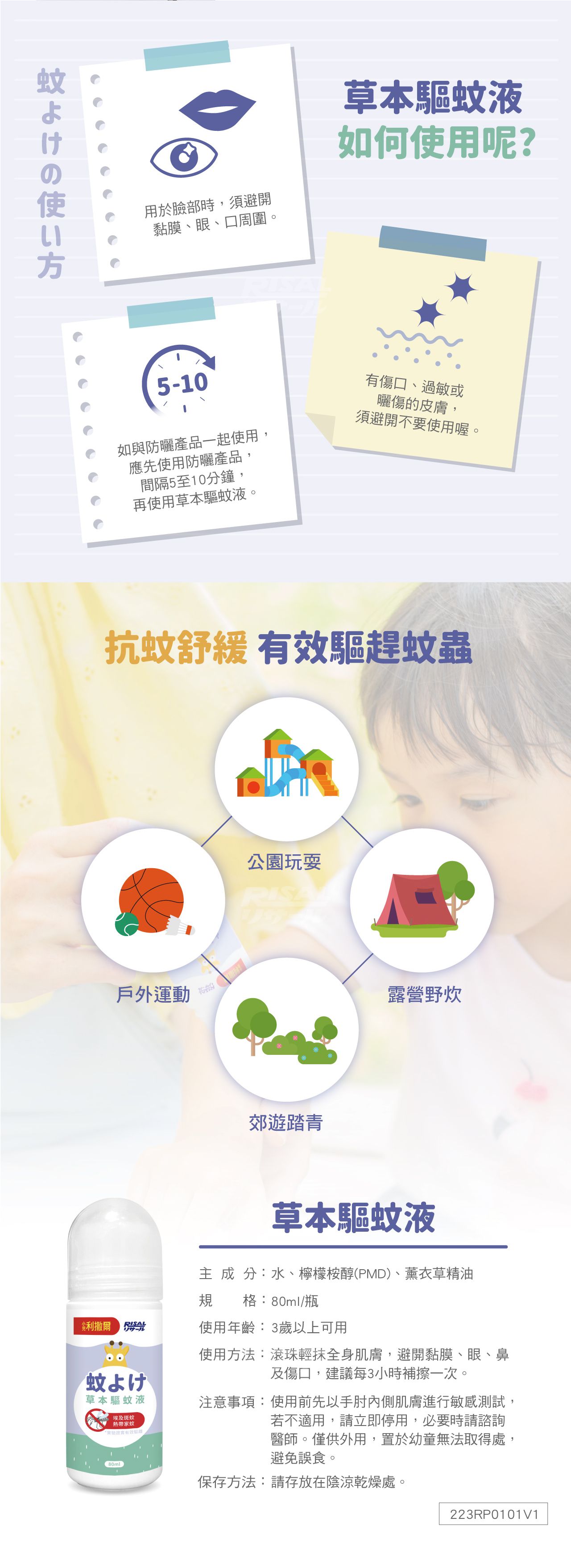 小兒利撒爾Risal - 草本驅蚊液 80ml/瓶