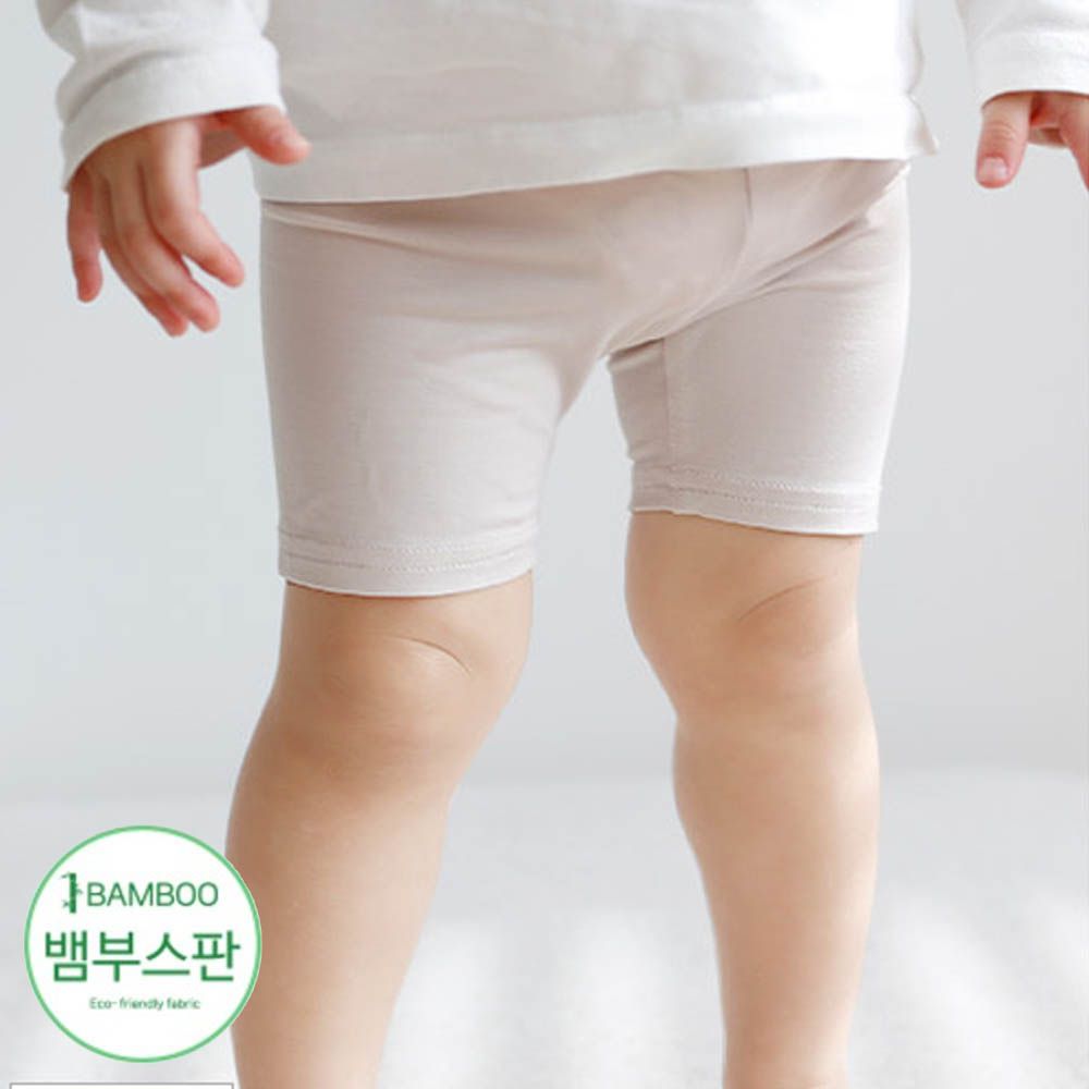 柔膚透氣竹纖維彈力五分褲-杏膚