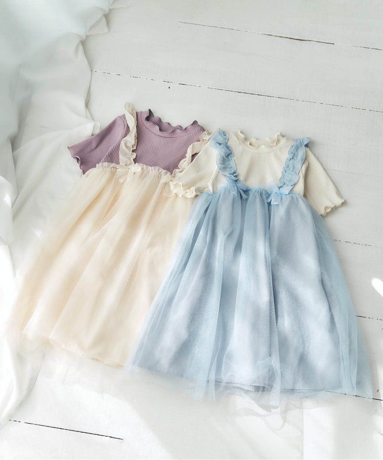 日本 apres les cours - 歐風夢幻澎澎紗裙洋裝-米杏x水藍