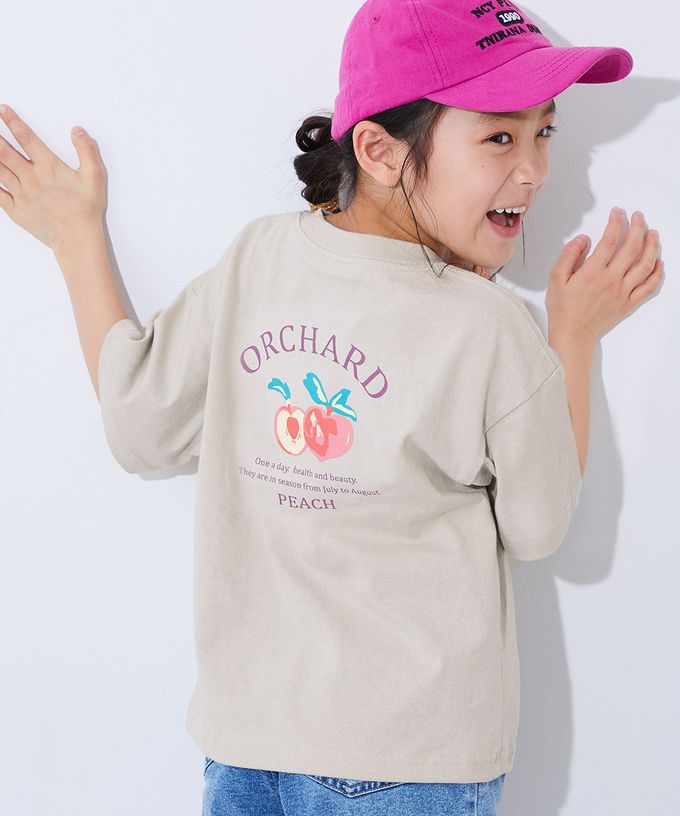 日本 devirock - 100%棉 定番可愛女孩印花短袖上衣-玫瑰-淺紫