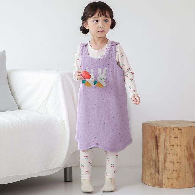 正韓 Cogibu - 極舒適無螢光劑 100% 有機棉幼兒/兒童鋪棉保暖防踢背心-兔寶貝