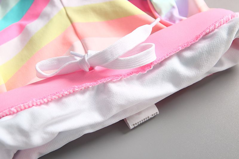 女寶長袖泳裝套裝(附帽子)-LOVE-粉橘色