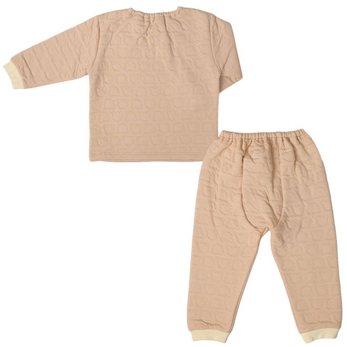 akachan honpo - 長袖鋪棉家居服-側邊按扣 小熊-咖啡色