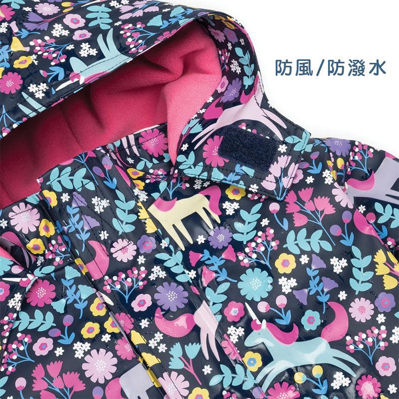 英國 JoJo Maman BeBe - 變色防風雨水手連帽外套/雨衣-獨角獸