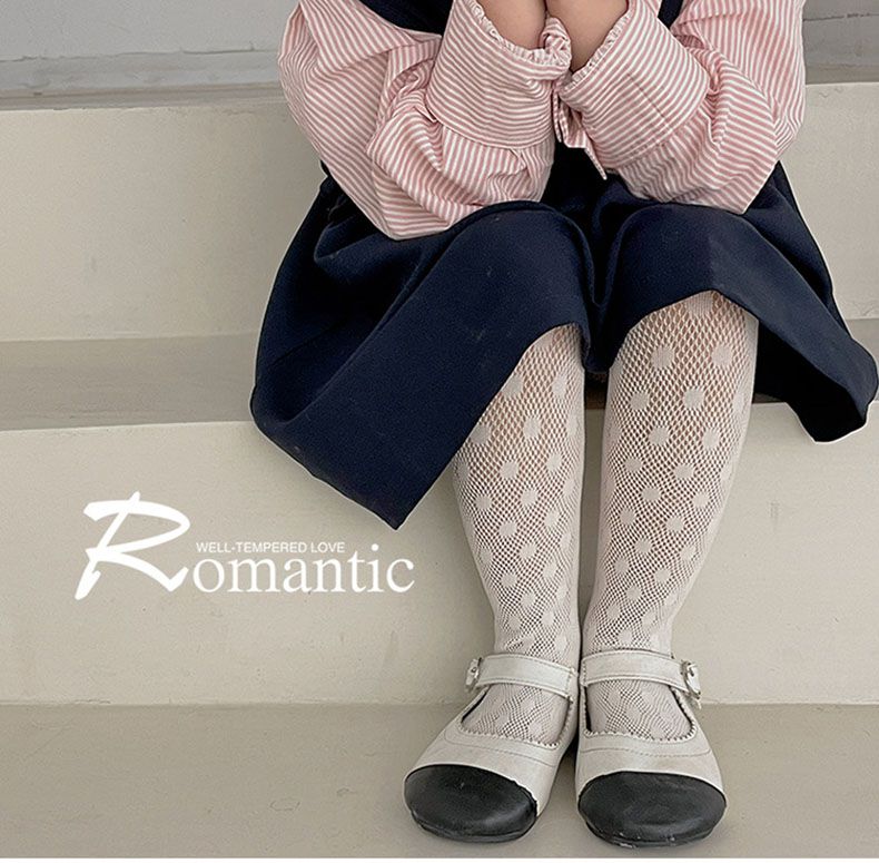 兒童網眼褲襪-1146大波點精編褲襪