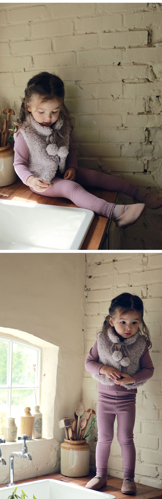 韓國 Puellaflo - 蕾絲布翅膀點綴彈性上衣-粉紫