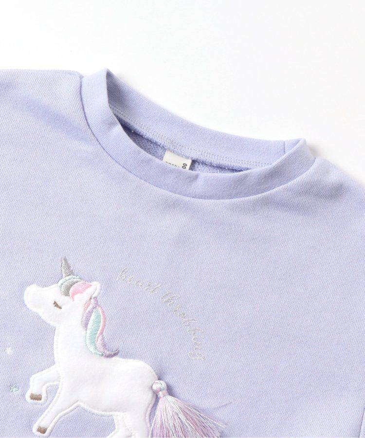 日本 apres les cours - 刺繡童趣印花圓領長袖上衣-草莓蛋糕-摩卡