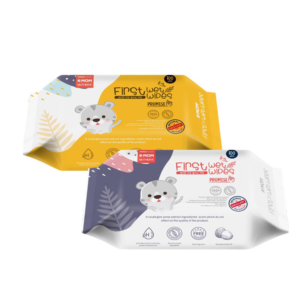 MOTHER-K - 自然純淨嬰幼兒濕紙巾-基本款 (單包)-100抽/包