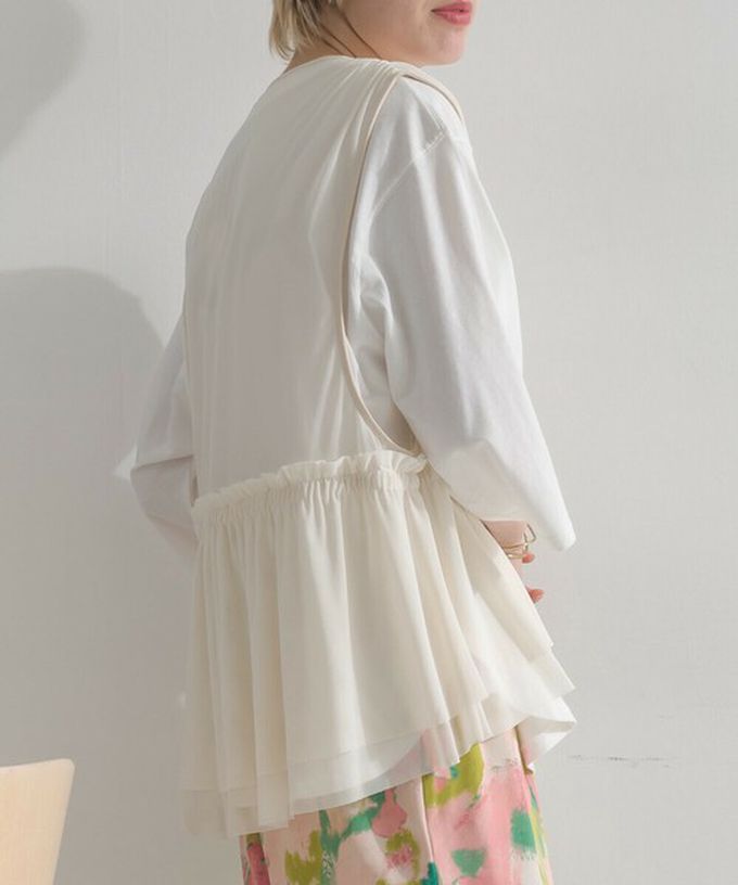 日本 le colis - 仙氣薄紗層次穿搭背心(腰抽繩)-暈染紫