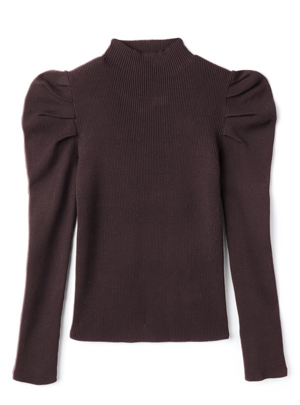 日本 GRL - 高嶺之花羊腿袖針織上衣-黑