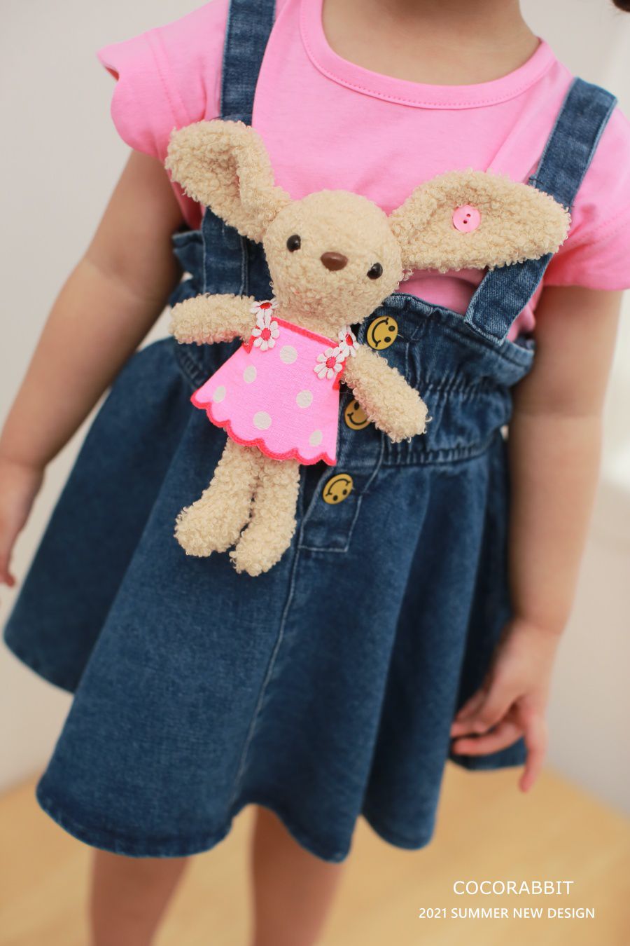 韓國 Coco Rabbit - 兔子娃娃花瓣袖T-粉紅