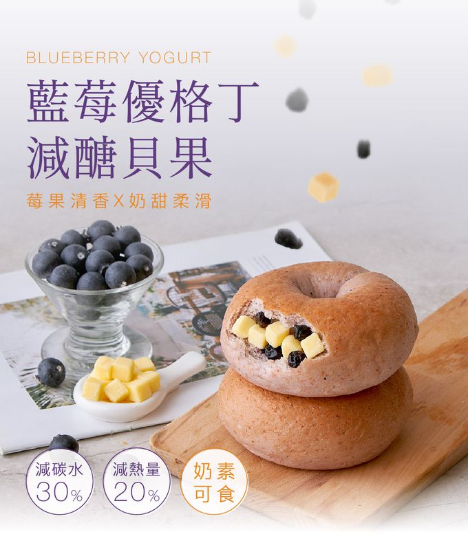 原味時代 - 【人氣新品】藍莓優格丁貝果3顆