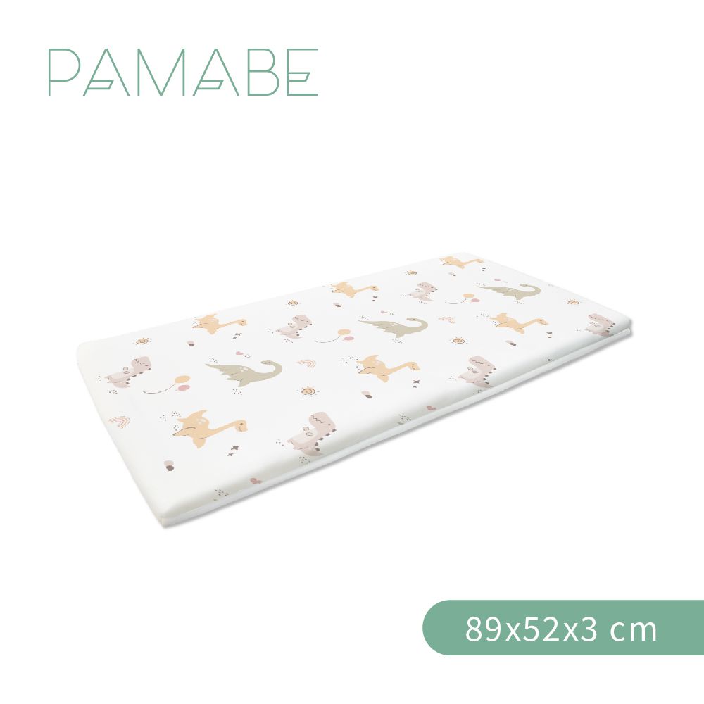 多功能薄墊-奶油恐龍(雙面鳥眼布)-89x52x3cm(適用於奇哥 Joie kubbie™ sleep)