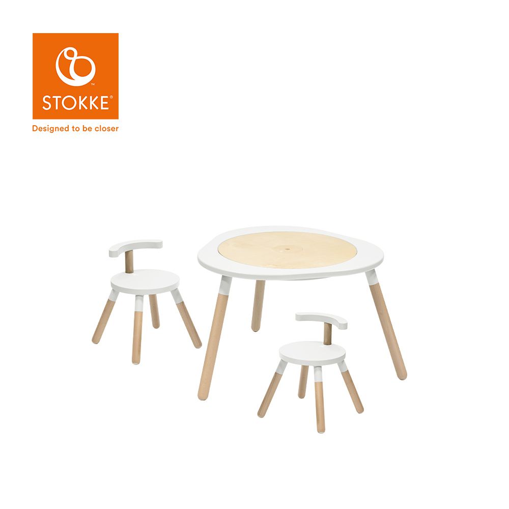 Stokke - 挪威 MuTable V2 多功能遊戲桌基本組 (一桌二椅)-霜降白
