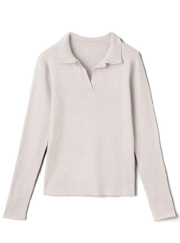 日本 GRL - 率性羅紋薄針織上衣-知性黑