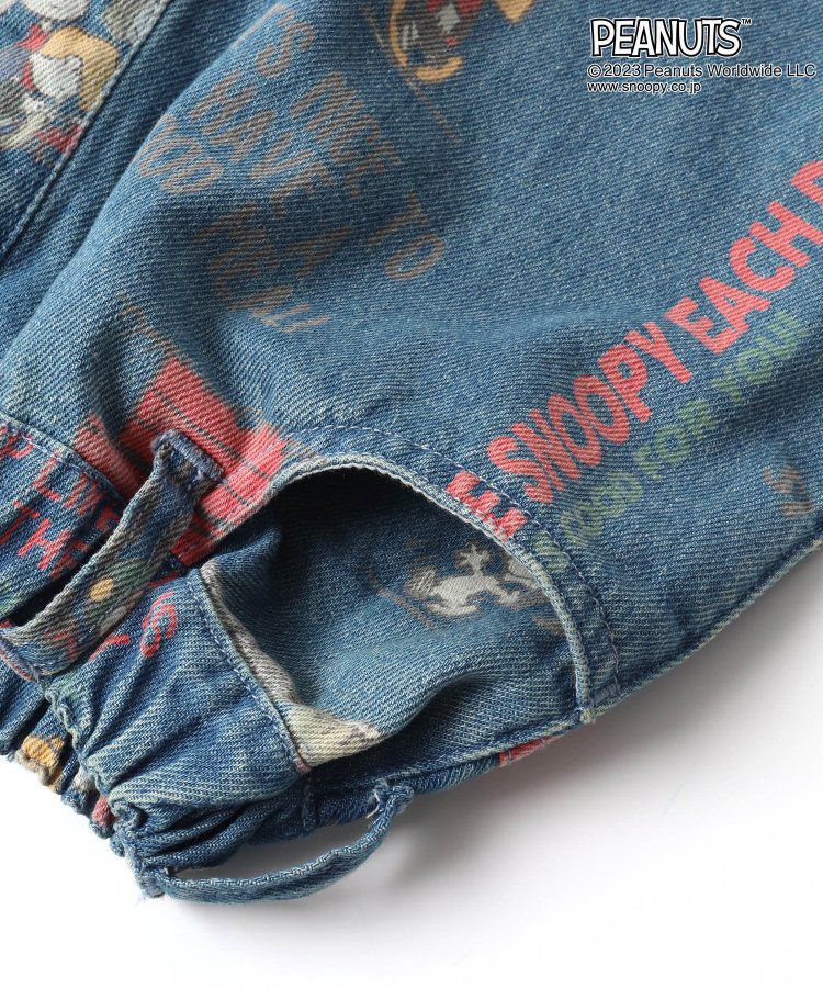日本 BREEZE - SNOOPY聯名 滿版美式印花丹寧褲-牛仔藍