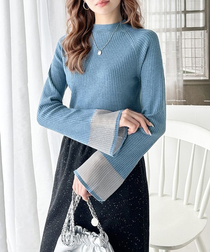 日本 Classical Elf - 絕美透膚羅紋喇叭袖上衣-象牙白