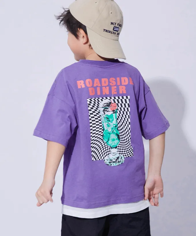 日本 devirock - 100%棉 定番印花短袖上衣-胸前logo-森林綠