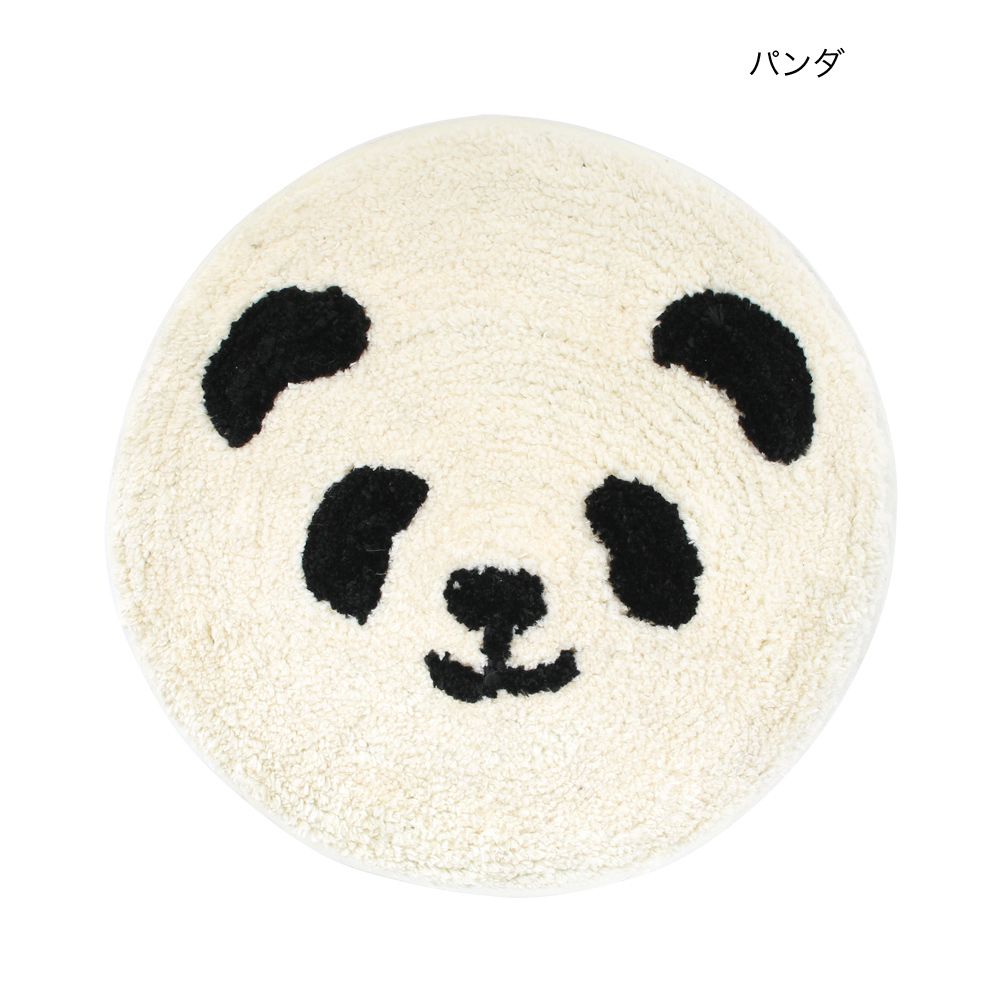 日本 TOMO - 可愛柔軟圓型坐墊/椅墊-熊貓-黑白 (約φ33cm)