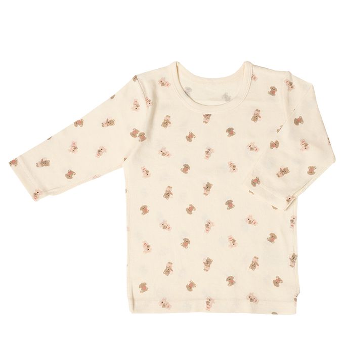 akachan honpo - 長袖圓領速乾上衣-2件組 動物-粉紅色