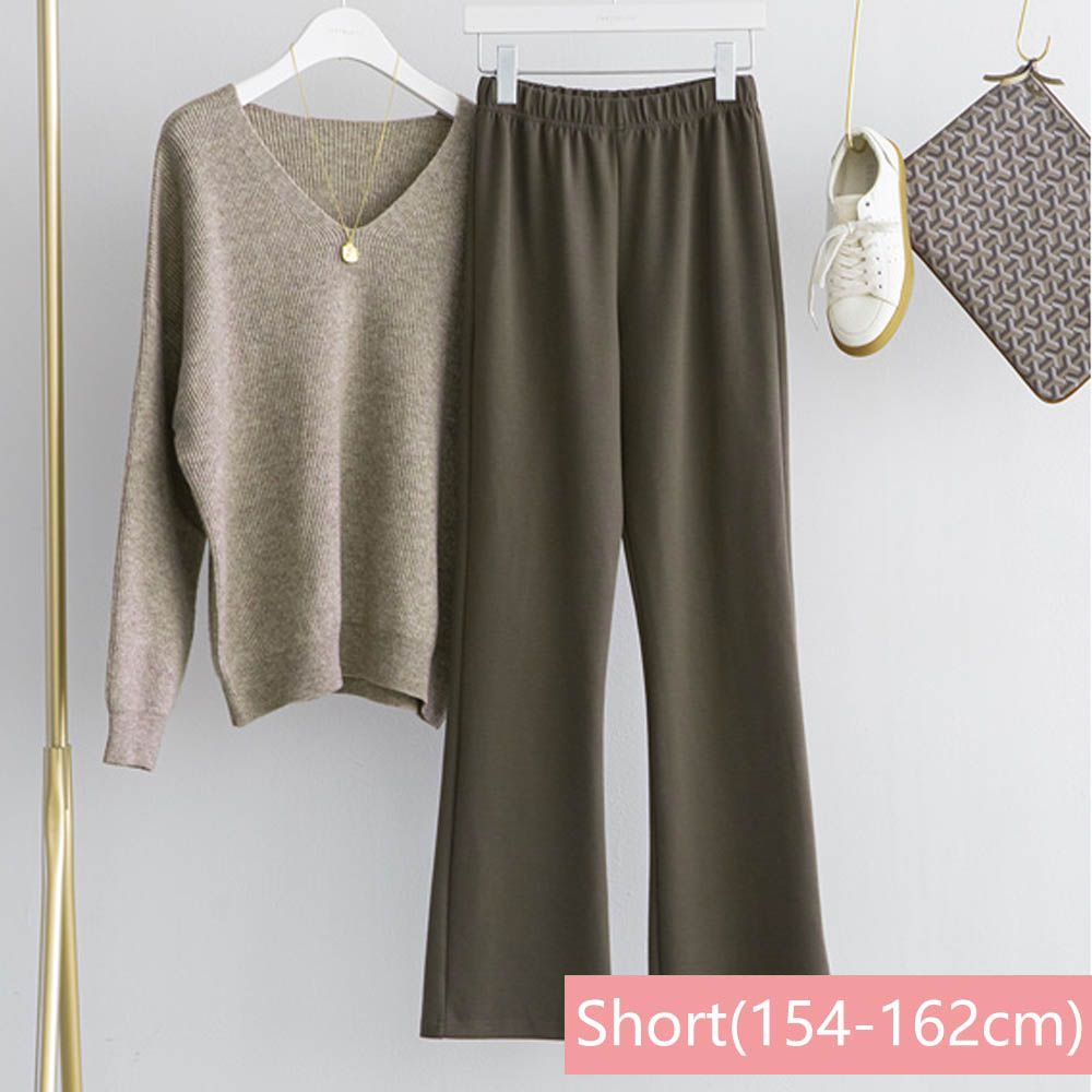 舒適鬆緊腰超彈力美腿褲-Short(154-162cm適穿)-軍綠