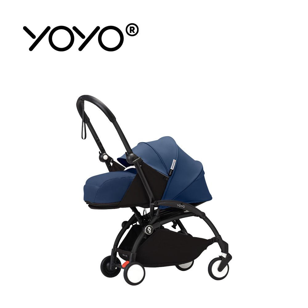 YOYO³ 0+推車組合-(含車架)-黑色車架+法航藍色