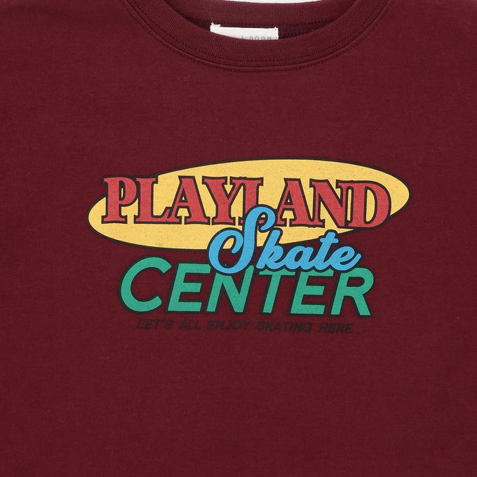 日本 b-ROOM - 防污速乾印花短袖上衣-英文logo-磚紅