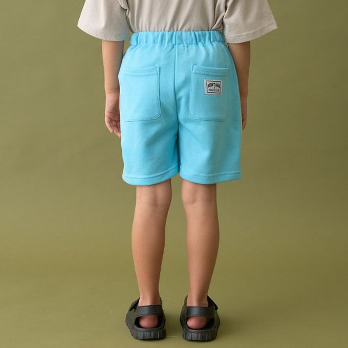 日本 b-ROOM - 側邊線條休閒短褲(4分丈)-天藍