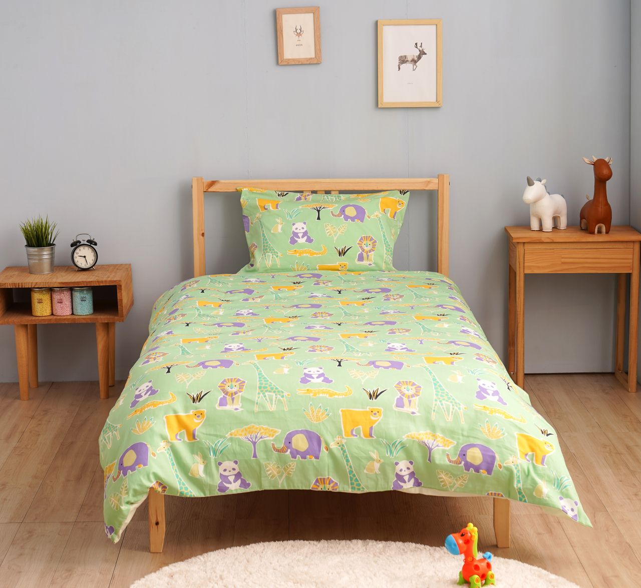 日本西村 Westy - [KIDS Design得獎款] OzBoy奧茲男孩-單人全開被套2件組-藍-單人款2件組-藍 (135 x 185 cm, 45 x 75 cm)-單人被套x1 + 枕頭套x1