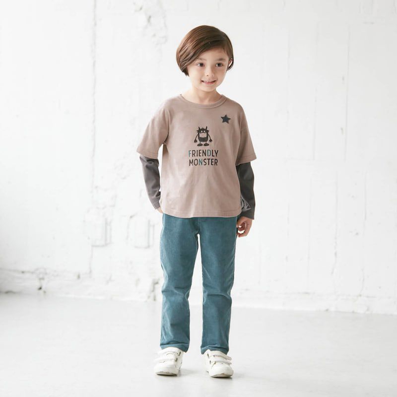 日本千趣會 - GITA 假二件清爽男孩長袖上衣-星星-藍紫