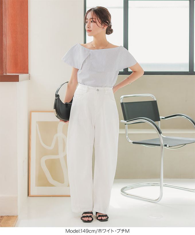 日本 Kobe Lettuce - 接觸冷感 時尚曲線錐型牛仔褲-(可選長度)-水藍