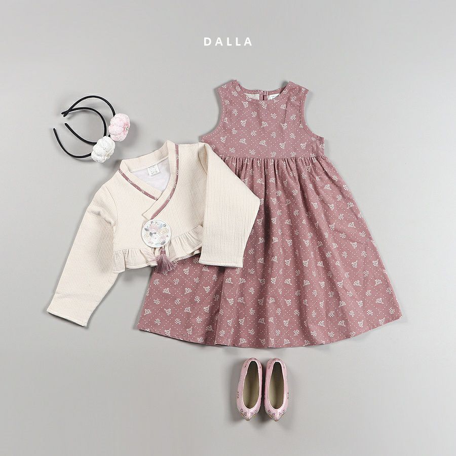 韓國 Dalla - (正韓製)復古風生活韓服-藕粉
