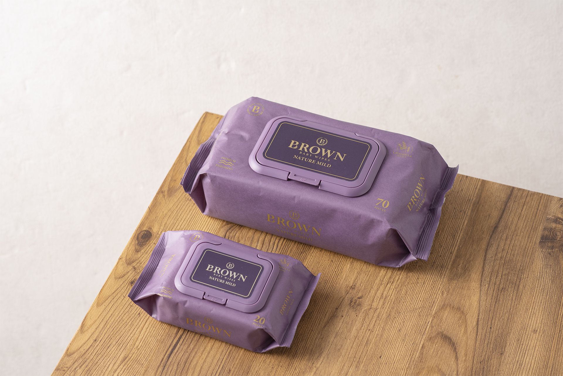 韓國BROWN - NATURE MILD 濕紙巾-薰衣草20抽(含蓋)*12包